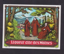 Ancienne étiquette   Alcool  France  BN181424 Liqueur dite des Moines
