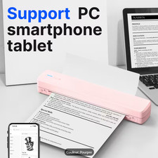 Imprimante Thermique Portable Sans Encre Compatible Format A4 Compacte Légère