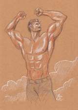 Man nude dessin original art
