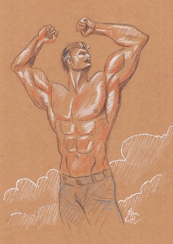 Man nude dessin original - , art