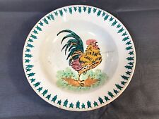 Ancienne assiette en porcelaine de GIEN décor au coq vintage début 20ème