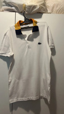 Polo Lacoste slim fit écru col orange taille 3
