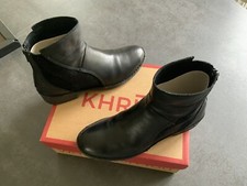 Boots femme - T39 - Cuir noir - Marque Khrio - zip à l’arrière