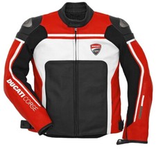 Ducati Hommes Moto Cuir Courses Armure Protecteur Sport Réplique Veste Motard