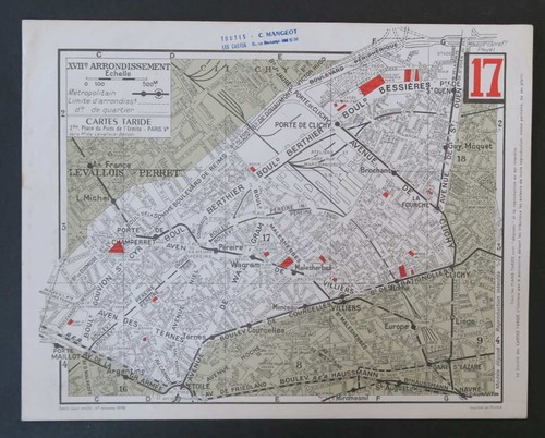Carte taride 17ème - , xvii