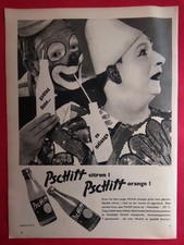 Publicité presse Boisson Bouteille Familiale PSCHITT Citron et Orange CLOWN 1957