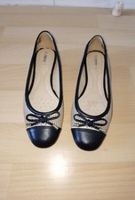 Ballerines bicolores Geox respira, nude et noir, taille 36, très bon état 
