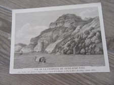 GRAVURE VUE DE LA CHAPELLE DE GUILLAUME TELL  PIED MONT AXEMBERG 18ème SIECLE