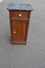 Ancienne table de chevet merisier  et marbre  Style Louis Philippe