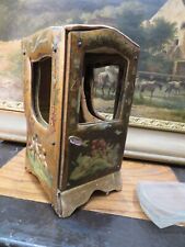 rare porte montre XIXe chaise a porteur en vernis martin napoleon III angelots