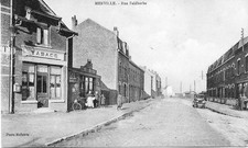 59 CPA MERVILLE RUE FAIDHERBE ANIMATIONS ESTAMINET TABACS