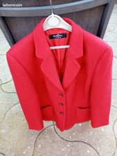 Veste pure laine vierge  femme taille 46  rouge marque baronia