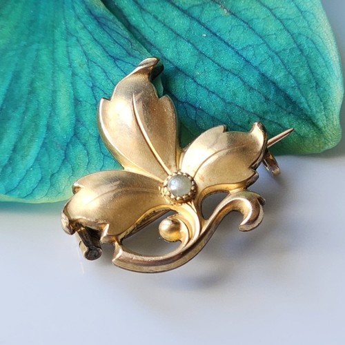 Broche art nouveau feuille - broche,