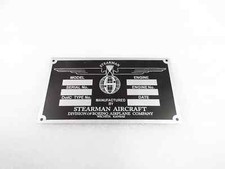 Plaque De Données S'adapte Aux Avions Boeing Stearman #V332-8
