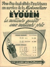 Publicité ancienne bougie Eyquem matériel agricole 1955 issue de magazine