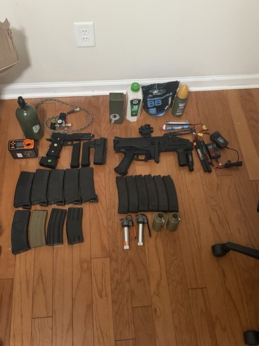 Airsoft replica and gear lot