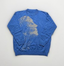 Pull laine bleu hyper stylé tendance dessinStreetwear y2k - taille M - Unisexe