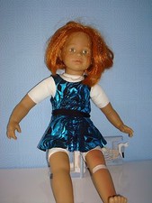 Justaucorps et jupe faits main idéal pour poupée mode American Girl 18" bleu/noir