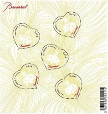 France Bloc feuillet BF134 Saint Valentin Coeurs baccarat Neuf** 2014