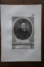 PORTRAIT LEONARD LESSIUS JESUITE GRAVURE ORIGINALE 18 EME