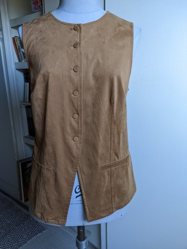 Gilet imitation daim marron - gilet,