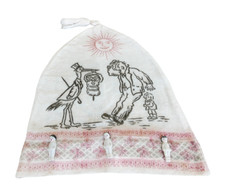 Ancien Souhait de Mariage Allemand, Feves Biscuit sur Bonnet, Poupée Miniature