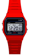 Montre  Numerique Retro vintage rouge Alarme / Chrono mixte collector
