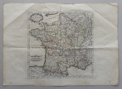 Carte france 1754 gravure - de, france.