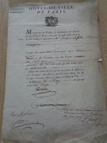 1791 passeport hôtel - 1791, de
