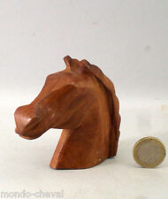 PETITE TETE DE CHEVAL EN RACINE DE THUYA, 8 cm  (et autres objets chevaux)