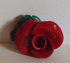 VINTAGE RED ROSE FIMO? RESIN