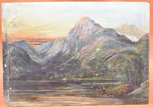 Peinture huile sur bois - peinture, à