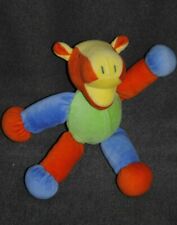 ?Peluche Doudou Vache Girafe Ane KALOO Vert Bleu Orange Jaune 21 Cm TTBE