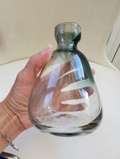 VASE EN VERRE SOUFFLE Fumé SIGNÉ NOVARO 90’s Vintage