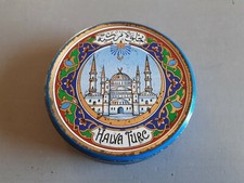 Grande boite fer ancienne lithographie HALVA TURC publicité Belle Epoque 1900