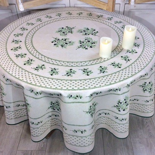 Nappe ronde olivou écru - , 1m