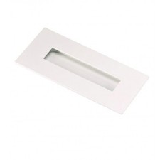 Bouton de meuble encastrable forme cuvette Rectangular - 155 x 73 mm - blanc ma