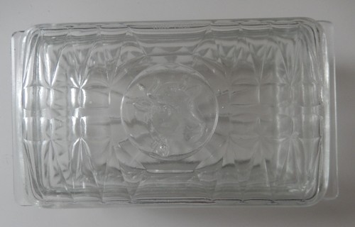 Beurrier verre moulé décor