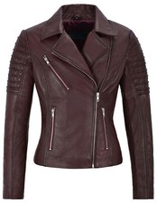 Veste En Cuir Bordeaux Pour