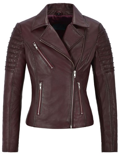 Veste cuir bordeaux pour - en,