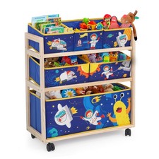 Étagère de Rangement Enfant pour Jouets et Livres à 4 roues Boîtes Amovibles ...