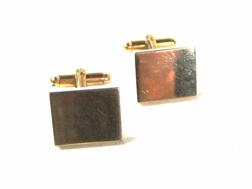 Goldtone square cufflinks - goldtone,