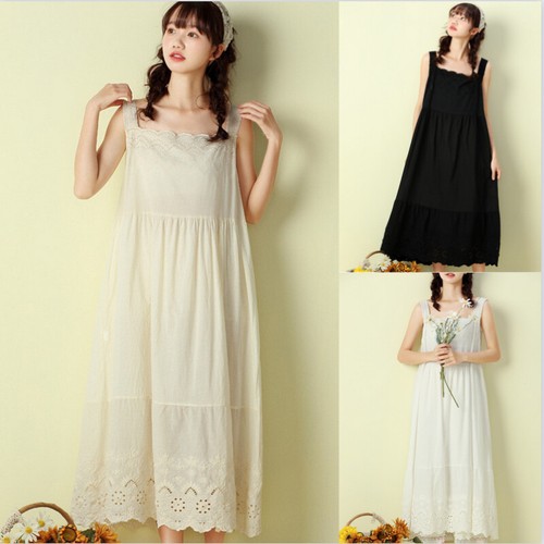Robe camisole midi coton - robe,