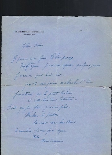 Marie laurencin belle lettre - belle,