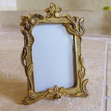 SUPERB ANTIQUE ART NOUVEAU LATE 19th CEN. GILDED METAL PHOTO PICTURE FRAME 1890s