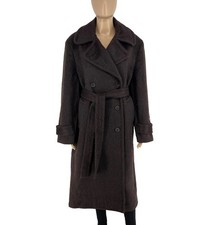 Levi's Femme Manteau Trench Oversize Ceinturé En Laine Marron Taille XS