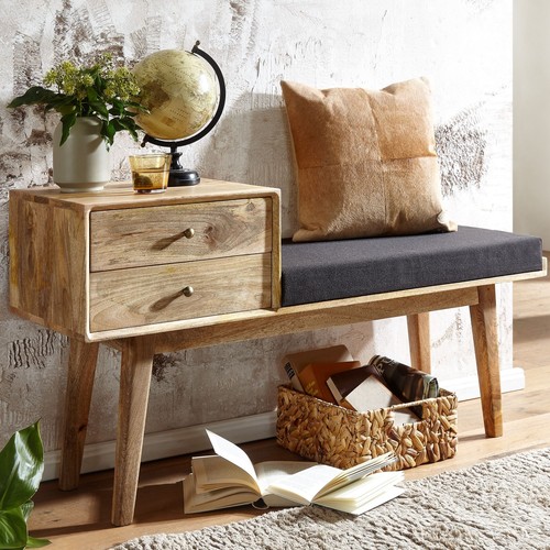 Finebuy banc tissu 120 cm - en,