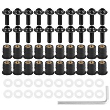 20pcs M5 5mm Moto Pare-Brise Vis Carénage Boulon Vis Noir
