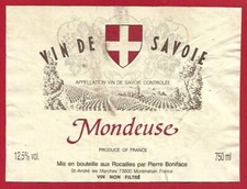 113-76 Etiquette Vin SAVOIE MONDEUSE Pierre BONIFACE Non Filtré ST ANDRÉ-MARCHES
