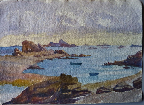 Dessin aquarelle xxè ecole - aquarelle,